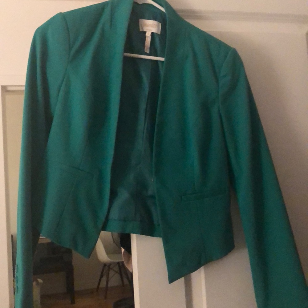 Green No Collared Blazer
